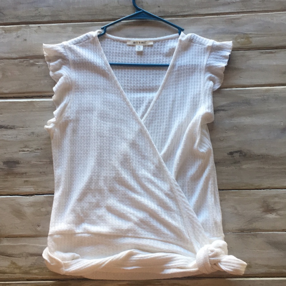 White wrap blouse